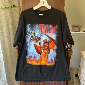Rare Vintage 1990s Meat Loaf World Tour Band T Shirt Classic Rock Heavy Metal XL